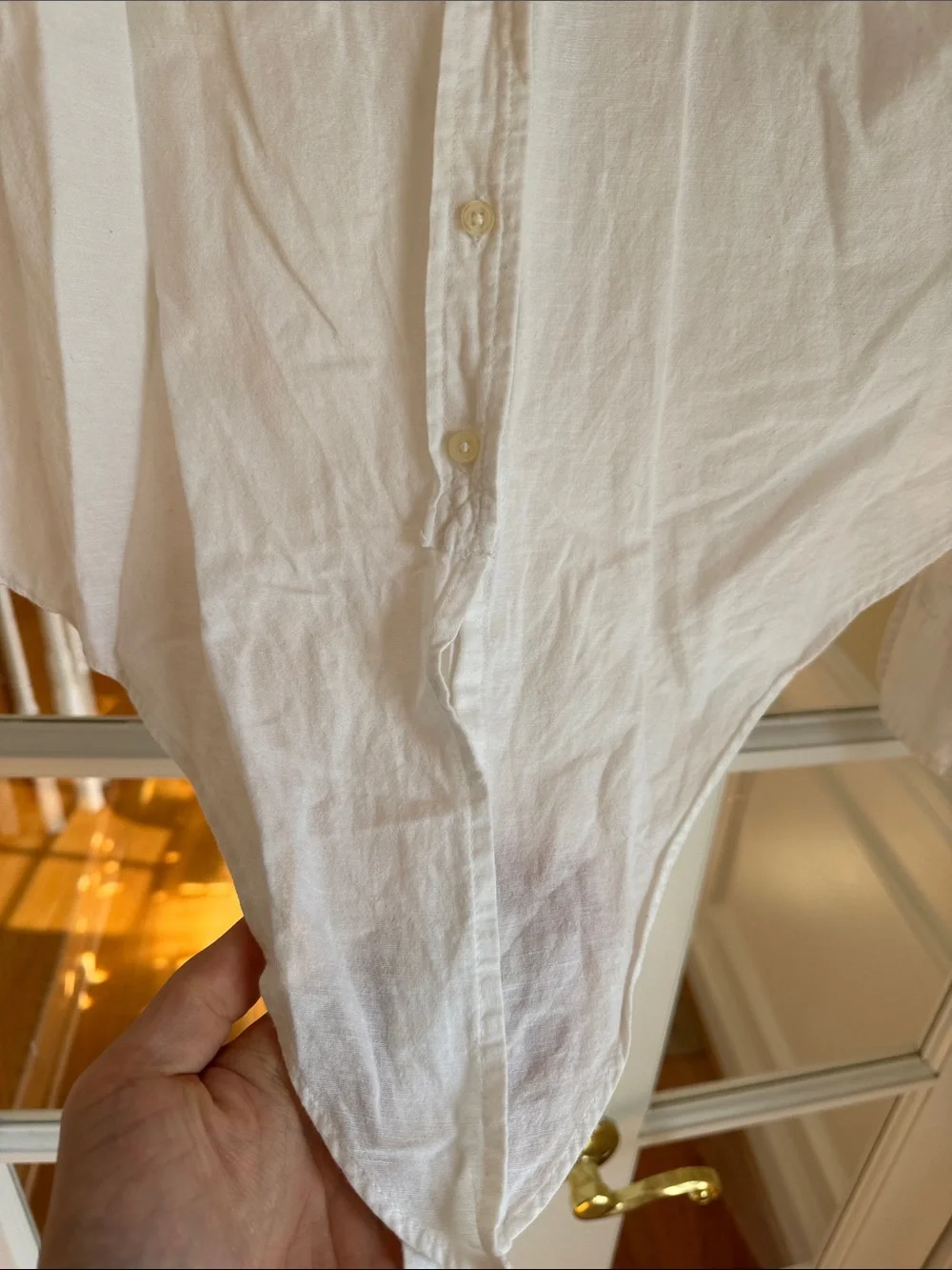 J. Crew White Long-Sleeve Casual Button-Down Shirt